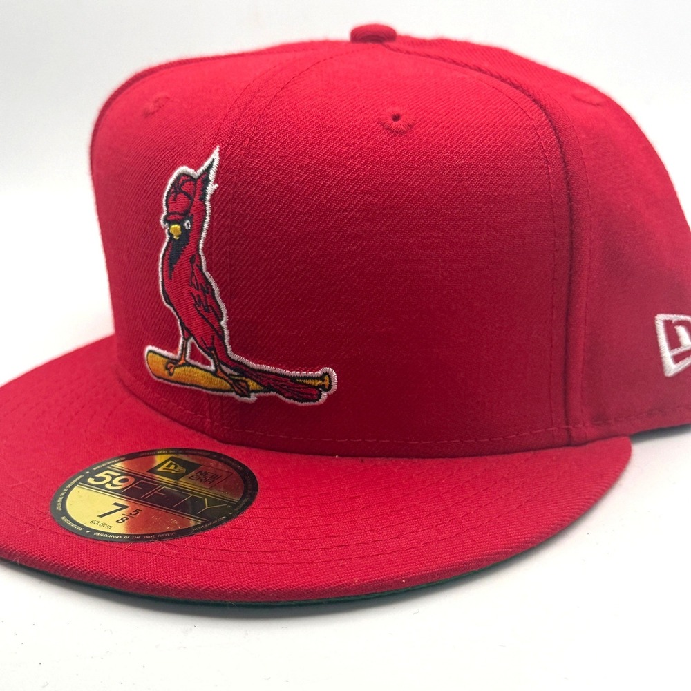New Era 59FIFTY St Louis Cardinals Cooperstown Fitted Hat Red 7 5/8 Green Under